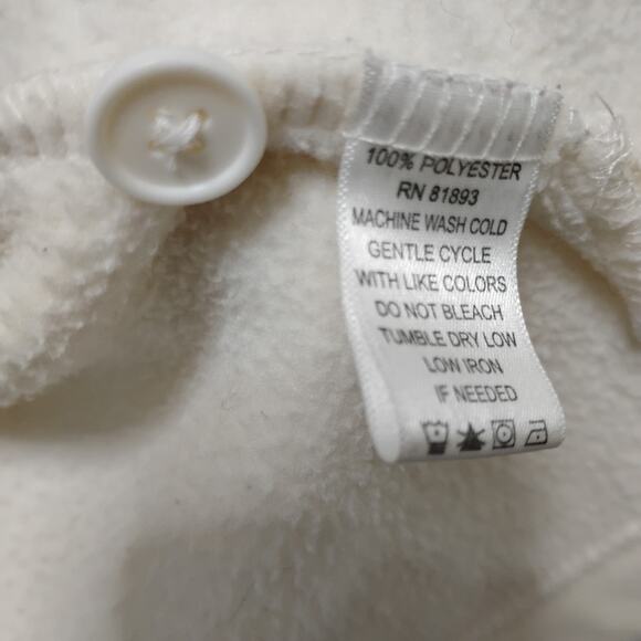 🎄Denim & Co 2 Fleece Button Up Shirt S Red White Cozy Top Shacket Bundle ❤️🤍 - Picture 9 of 16